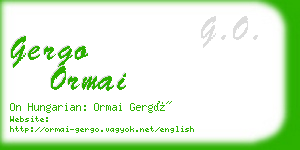 gergo ormai business card